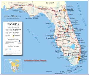 Kort over Florida